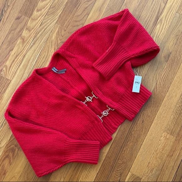 By Anthropologie Rhea Hardware Crop Cardigan Sweater  Size S - Picture 4 of 7